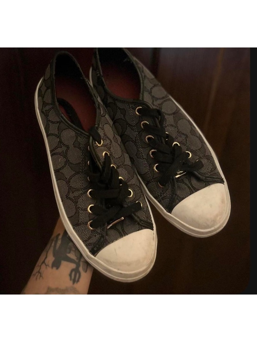 2000’s Coach Empire All Over Print Leather Black Streetwear  Style  Sneaker